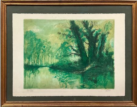 Jean Pollet - Egidio Bonfante Due litografie a colori di soggetto e misure diver