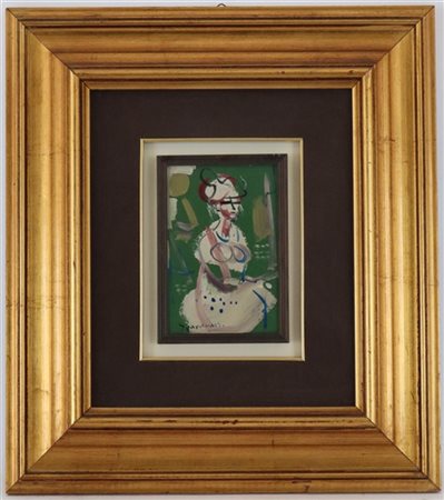 Guido Sgaravatti Due oli su masonite raffiguranti figure femminili di misure div