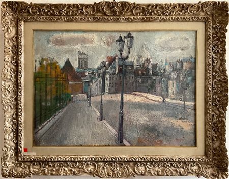 Luigi Brambati "Controluce a Parigi" 
olio su tela
cm 50x70
firmato in basso a d