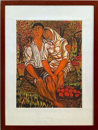 Stampa offset da un soggetto di Migneco (cm 78x59)
In cornice (lievi difetti)