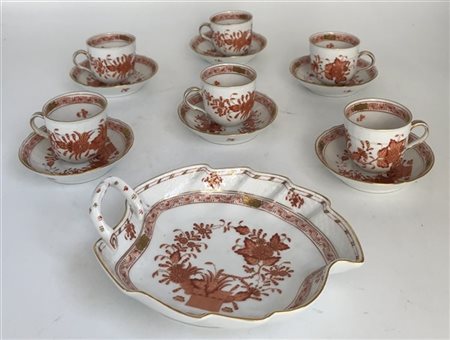 Manifattura di Herend-Hungary. Lotto composto da set da caffè con sei tazze e p