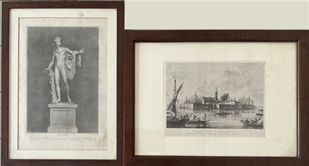Lotto composto da due incisioni all'acquaforte di cui una di Sandi raffigurante