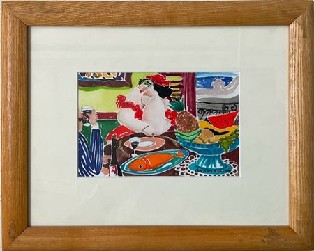 Agustin Gainza "Senza titolo" 
acquerello su carta
cm 10x15
firmato e datato in