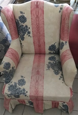 Poltrona imbottite in tessuto fiorato a righe (difetti)