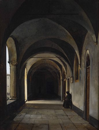 François-Marius Granet 1775-1849, Scena d’interno con monaci