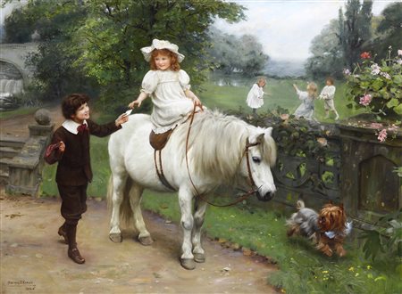 Arthur John Elsley 1861-1952, The first love letter, 1908