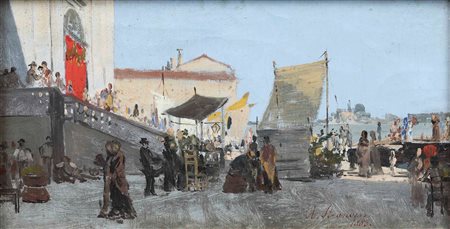 Antonietta Brandeis 1849-1920/26, La Festa del Redentore di fronte la Basilica del Redentore alla Giudecca