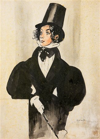 GOLIA (Eugenio Colmo) Torino 1885 - 1967 "Amazzone" 1950 34x24,5 tecnica...