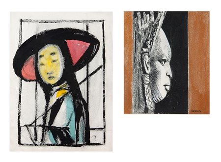 GOLIA (Eugenio Colmo) Torino 1885 - 1967 "Passante" 1959 "Rilievi" 1959...