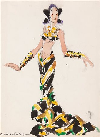 GOLIA (Eugenio Colmo) Torino 1885 - 1967 "Costume orientale" 31x23 tecnica...