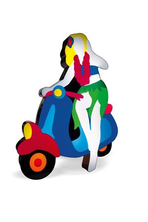 LODOLA MARCO Dorno (PV) 1955 "Vespa con hawaiana" 119x87x12 perspex e neon,...