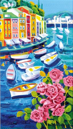 FACCINCANI ATHOS Peschiera del Garda 1951 "Romantica Portofino" 2012 70x40...
