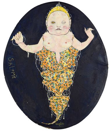 COLOMBOTTO ROSSO ENRICO Torino 1925- Casale 2013 "Salomè" 60x50 (ovale) olio...