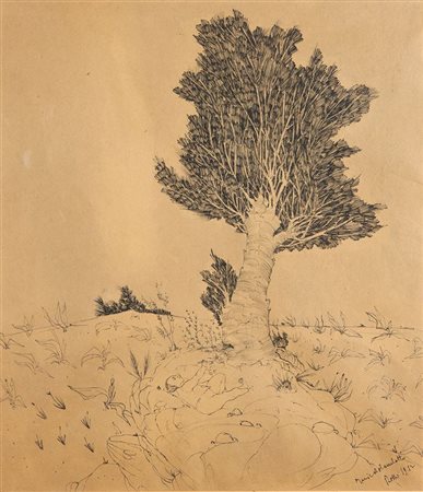 COLOMBOTTO ROSSO ENRICO Torino 1925- Casale 2013 "Paesaggio con albero e...