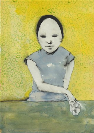 COLOMBOTTO ROSSO ENRICO Torino 1925- Casale 2013 "Figura nel giallo" 70x50...