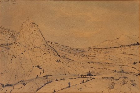 COLOMBOTTO ROSSO ENRICO Torino 1925- Casale 2013 "Paesaggio" 1952 24x36 china...