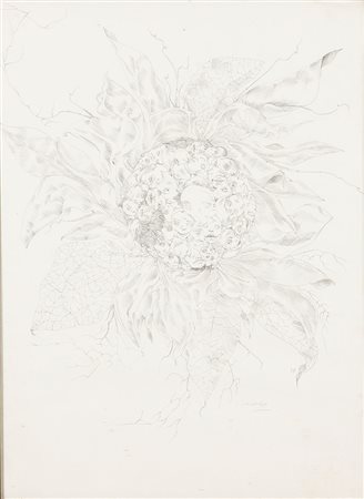 COLOMBOTTO ROSSO ENRICO Torino 1925- Casale 2013 "Fiore" 1971 48x36 matita su...