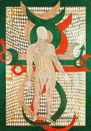 PICINI ANDREA Roma 1935 - 2003 "Il diavolo" 1979 100x70 tecnica mista su...