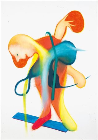 GUATTA GIULIANO San Felice del Benaco 1967 "In formazione" 2005 100x70 olio e...