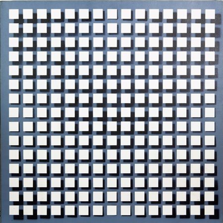 LE PARC JULIO Mendoza 1928 "Modulaton 114B" 1976 120x120 acrilico su tela...