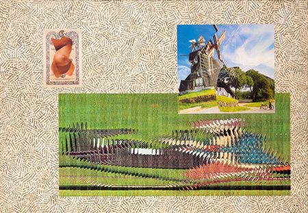 KOLAR JIRI Praga 1914 - 2002 "Zamilovany Mlyn" 1979 50x72,5 collage su tavola...