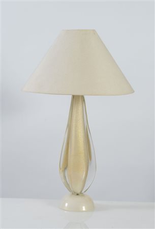 FLAVIO POLI (Attribuito) Lampada da tavolo con struttura interna in metallo e...