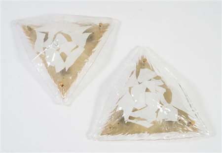 LA MURRINA Coppia di lampade da parete con struttura in metallo e paralume in...