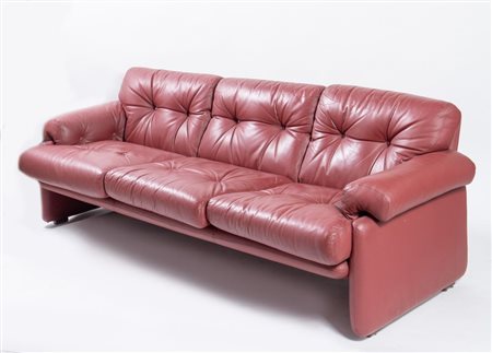 AFRA & TOBIA SCARPA Divano a tre posti in pelle modello 'Coronado'. Prod....