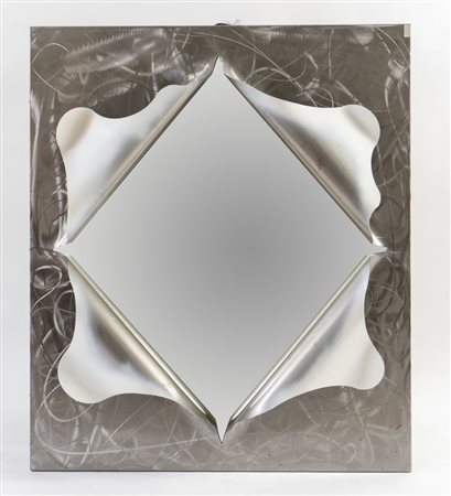 DARIO AUSTONI Specchio con struttura in legno e metallo lavorato modello...