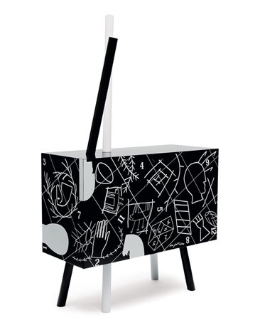 MIMMO PALADINO Credenza in legno laccato opaco e metallo verniciato modello...