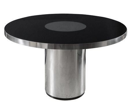 WILLY RIZZO Tavolo da pranzo in legno laccato, dettagli in metallo e piano in...