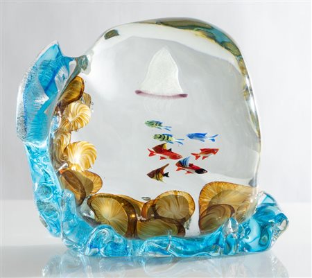 MASSIMILIANO SCHIAVON Scultura in vetro soffiato della serie 'Aquarium'....