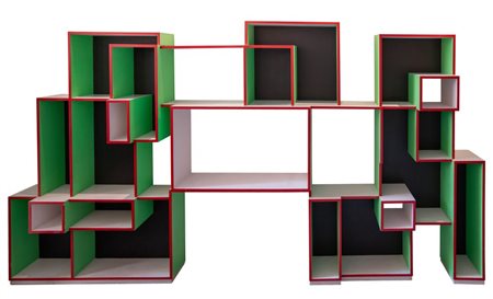 UGO MARANO Libreria modulare in legno laccato. Pezzo unico. Prod. Ugo Marano,...