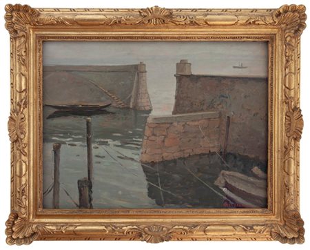 Luigi Zago Villafranca di Verona 1894 - Mendoza 1952 Il porto di Stresa Borromeo