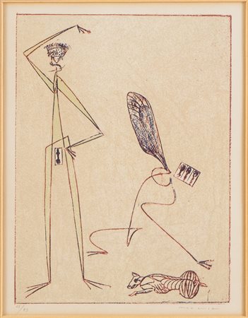 Max Ernst (Bruhl 1891 - Parigi 1976), “Festin”, 1974.Litografia a colori su carta, firmata in