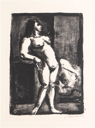 Georges Rouault (Parigi 1971 - 1958), “La Fille”, 1928.Litografia su carta, siglata sulla