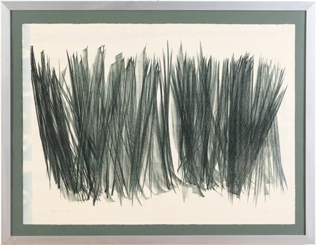 Hans Hartung (Lipsia 1904 - Antibes 1989), “L 106”, 1963.Litografia su carta, firmata in basso