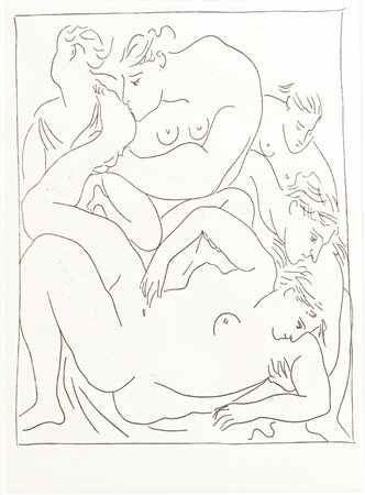 Pablo Picasso (Malaga 1881 - Mougins 1973), “Eurydice piqée par un serpent”.Acquaforte su