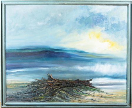 Aurelio Barbalonga (Palermo 1922 - Bologna 2004), “Senza titolo”, 1992.Olio su tela, firmato e