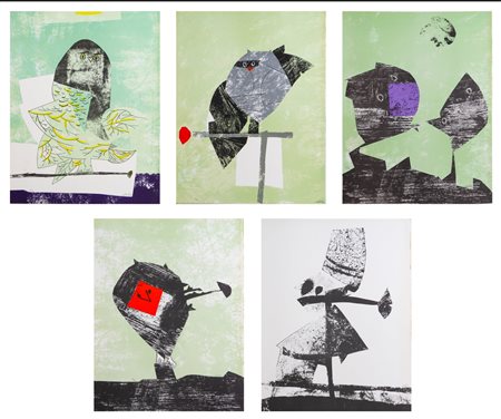 Gianni Dova (Roma 1925 - Pisa 1991), Cartella artistica, 1974.Contenente cinque delle sei