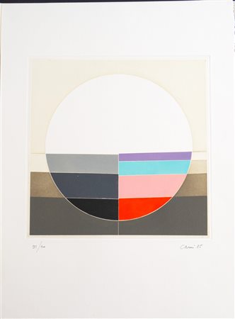 Eugenio Carmi (Genova 1920 - Lugano 2016), “Psiche”, 1985.Acquatinta a colori su carta, firmata