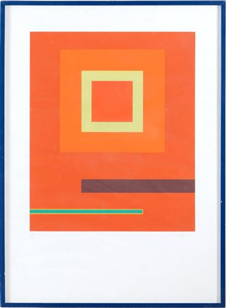 Mauro Reggiani (Nonantola 1897 - Milano 1980), “Senza titolo”.Litografia a colori su carta,