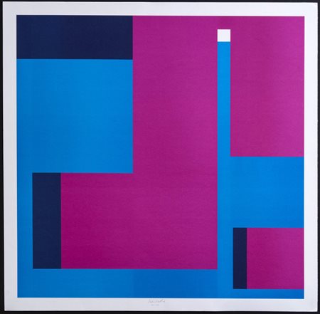 Bruno Munari (Milano1907 - 1998), “Negativo - Positivo”.Litografia a colori su carta, presenta