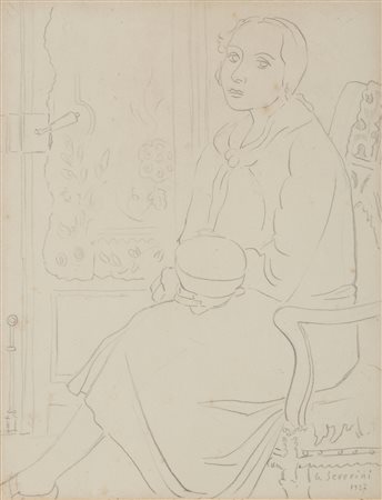 SEVERINI GINO (1883 - 1966) - Femme à la tasse.
