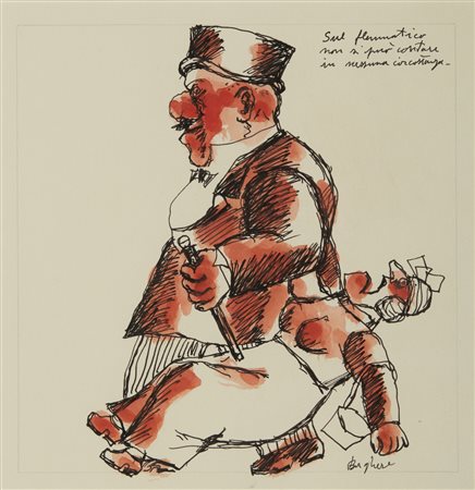 BORGHESE FRANZ (1941 - 2005) - Sul flemmatico non si può contare in nessuna circostanza.