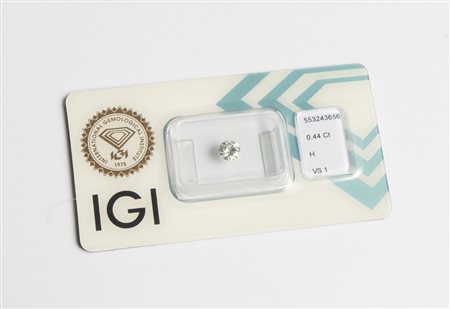 DIAMANTE IN BLISTER Taglio brillante rotondo, di ct 0,44. Accompagnato di...