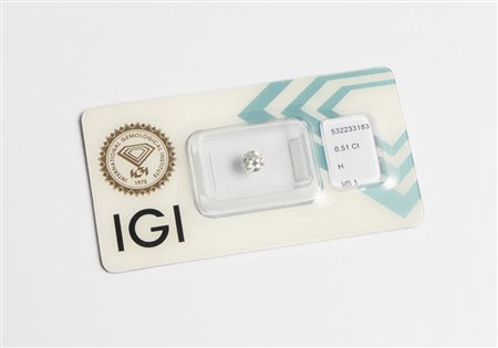 DIAMANTE IN BLISTER Taglio brillante rotondo, di ct 0,51. Accompagnato di...