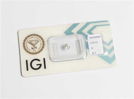 DIAMANTE IN BLISTER Taglio brillante rotondo, di ct 0,50. Accompagnato di...