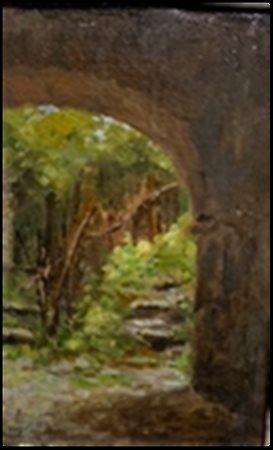 BIANCHI LUIGI Milano 1827 - 1914 "Arcata con scalinata"