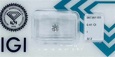 DIAMANTE 0,41 CT COLORE I - PUREZZA SI2 - TAGLIO BRILLANTE - CERTIFICATO IGI+...